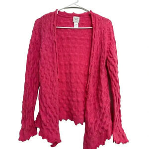 Garnett Hill women’s open front lambswool blend long sleeve cardigan. Size small